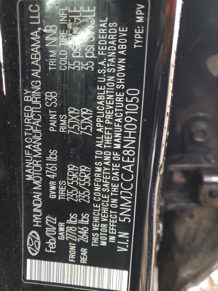 2022 Hyundai Tucson Sel VIN: 5NMJCCAE8NH091050 Lot: 70630745