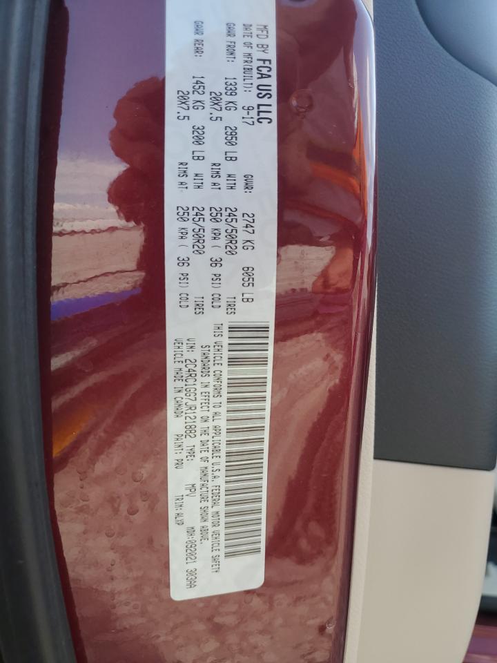 2018 Chrysler Pacifica Limited VIN: 2C4RC1GG7JR121882 Lot: 71055995