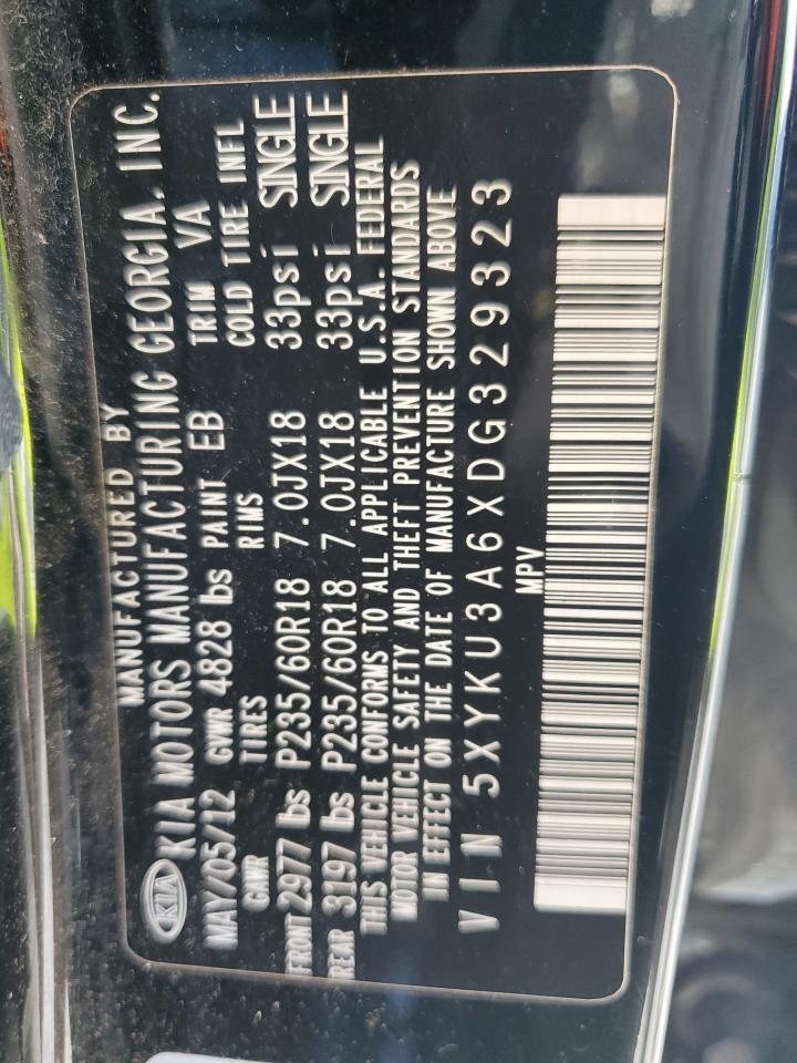 2013 Kia Sorento Ex VIN: 5XYKU3A6XDG329323 Lot: 68839325