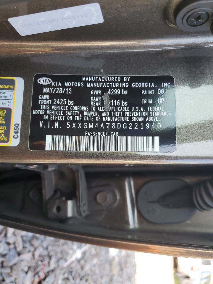 2013 Kia Optima Lx VIN: 5XXGM4A78DG221940 Lot: 68880135