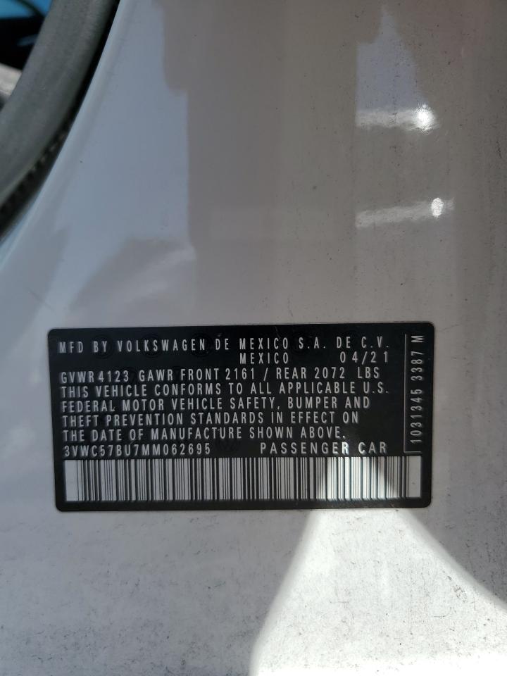 2021 Volkswagen Jetta S VIN: 3VWC57BU7MM062695 Lot: 68010155