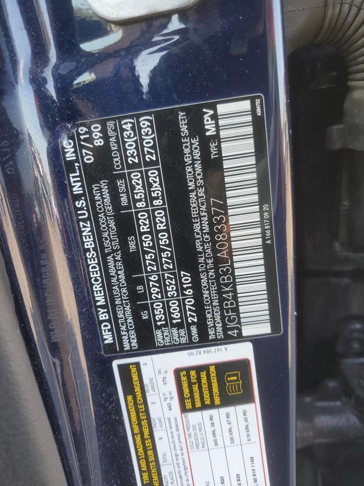 2020 Mercedes-Benz Gle 350 4Matic VIN: 4JGFB4KB3LA083377 Lot: 69039335