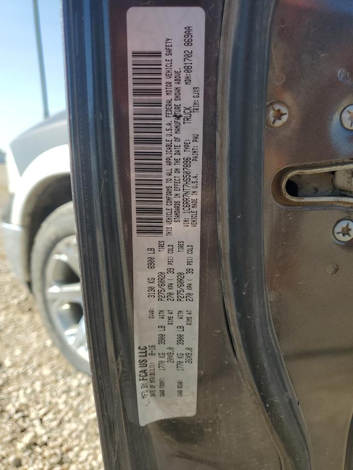 2017 Ram 1500 Laramie VIN: 1C6RR7NT7HS507896 Lot: 70335655