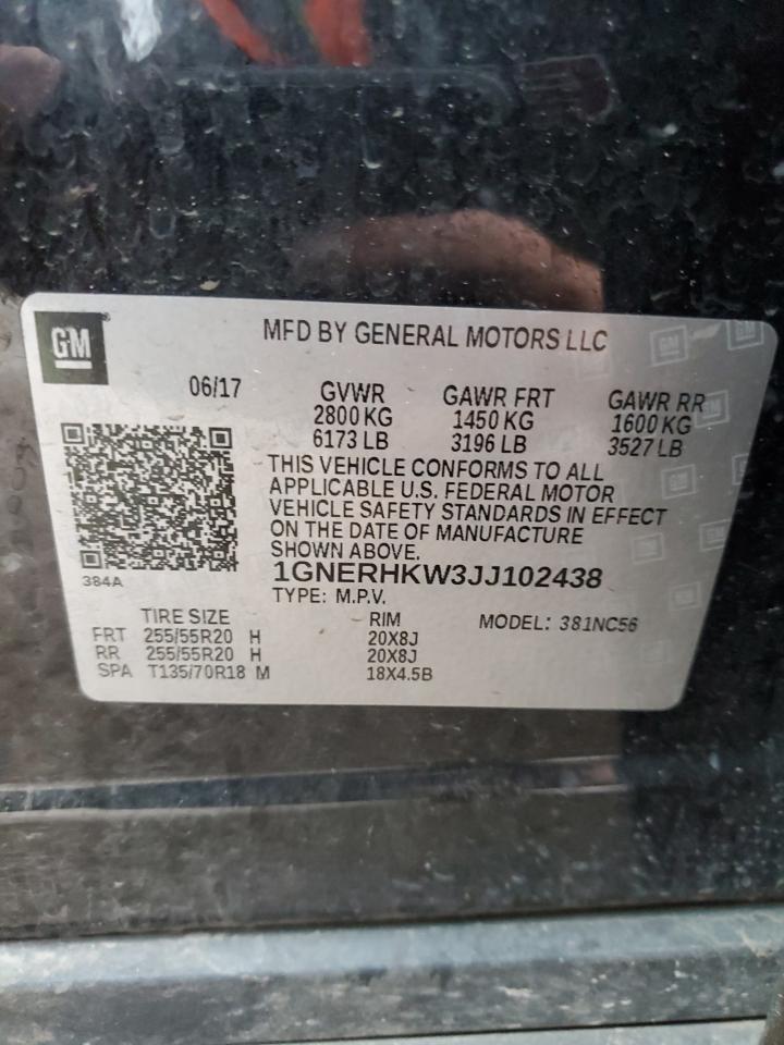 2018 Chevrolet Traverse Lt VIN: 1GNERHKW3JJ102438 Lot: 70526735