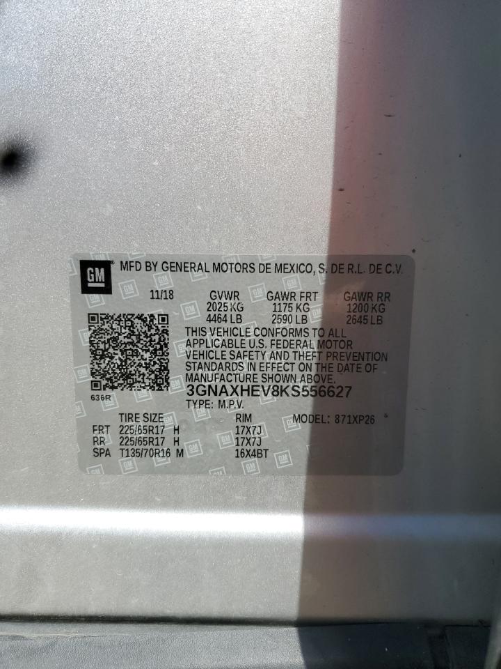 2019 Chevrolet Equinox Ls VIN: 3GNAXHEV8KS556627 Lot: 69950155