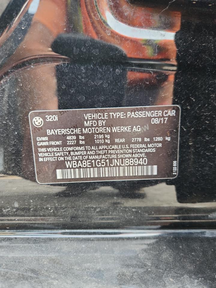 2018 BMW 320 I VIN: WBA8E1G51JNU88940 Lot: 67204415