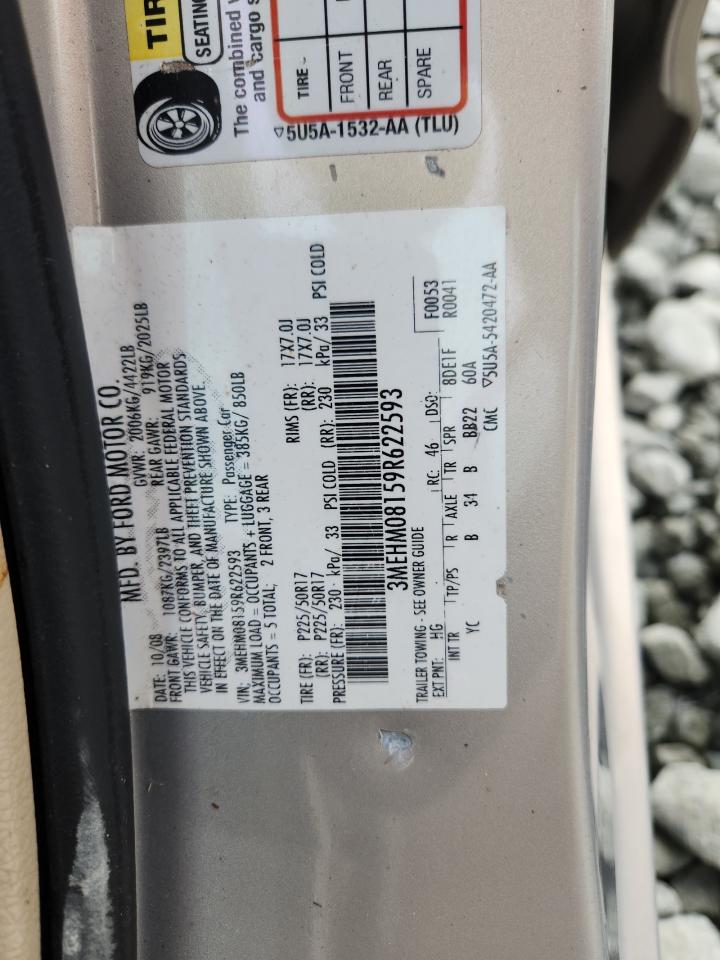 2009 Mercury Milan Premier VIN: 3MEHM08159R622593 Lot: 68422805