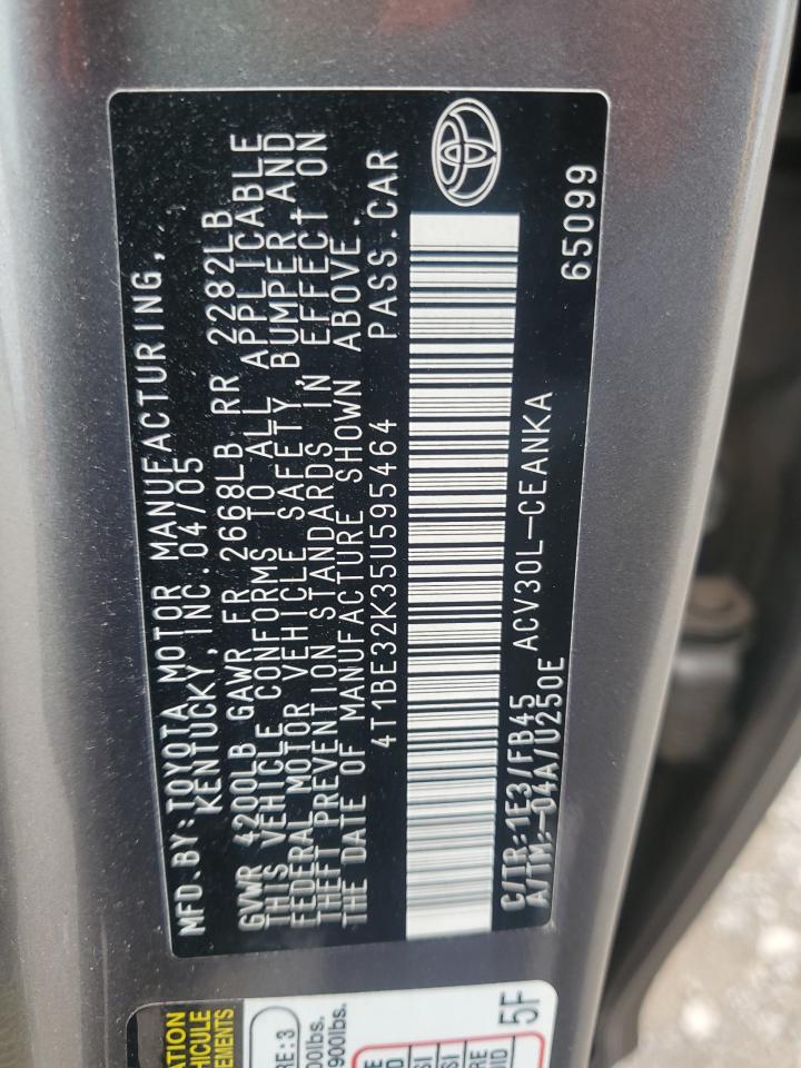 2005 Toyota Camry Le VIN: 4T1BE32K35U595464 Lot: 70891285