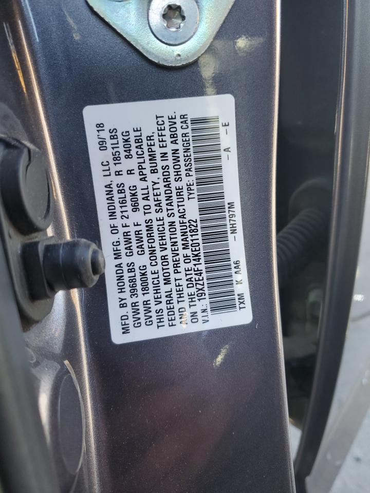 2019 Honda Insight Lx VIN: 19XZE4F14KE011822 Lot: 69147205