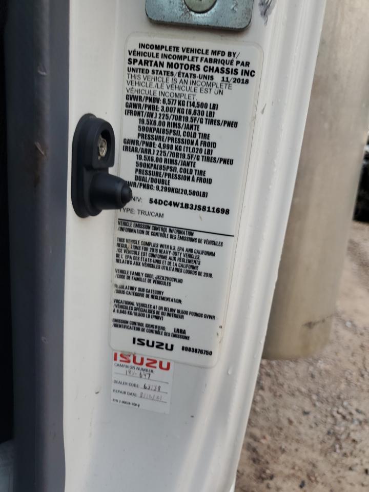 2018 Isuzu Npr Hd VIN: 54DC4W1B3JS811698 Lot: 68253475