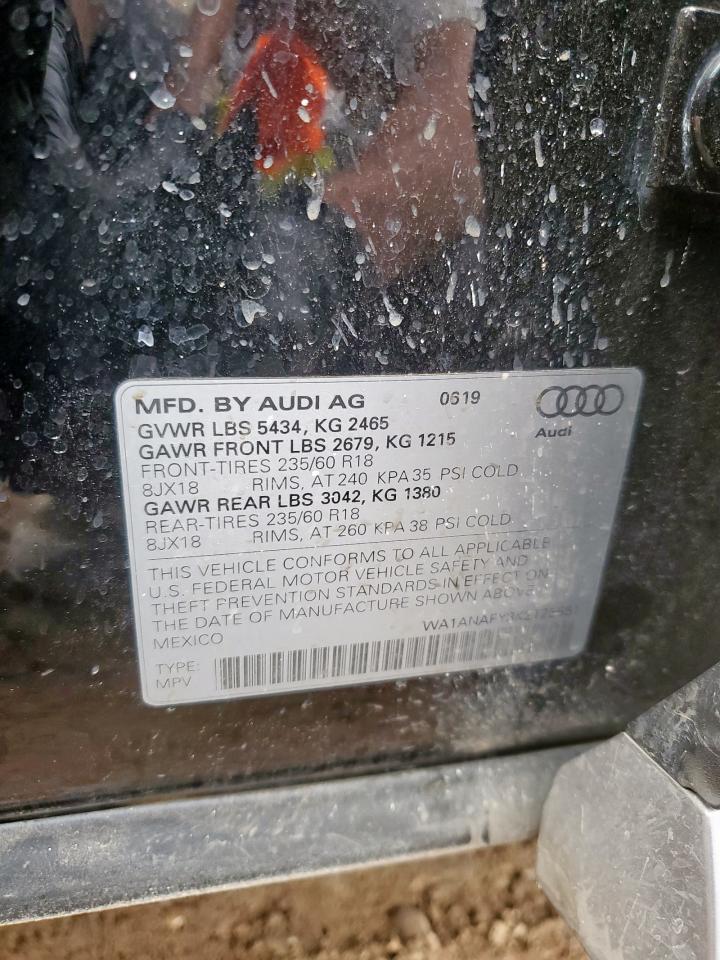 2019 Audi Q5 Premium VIN: WA1ANAFY3K2125651 Lot: 70751265