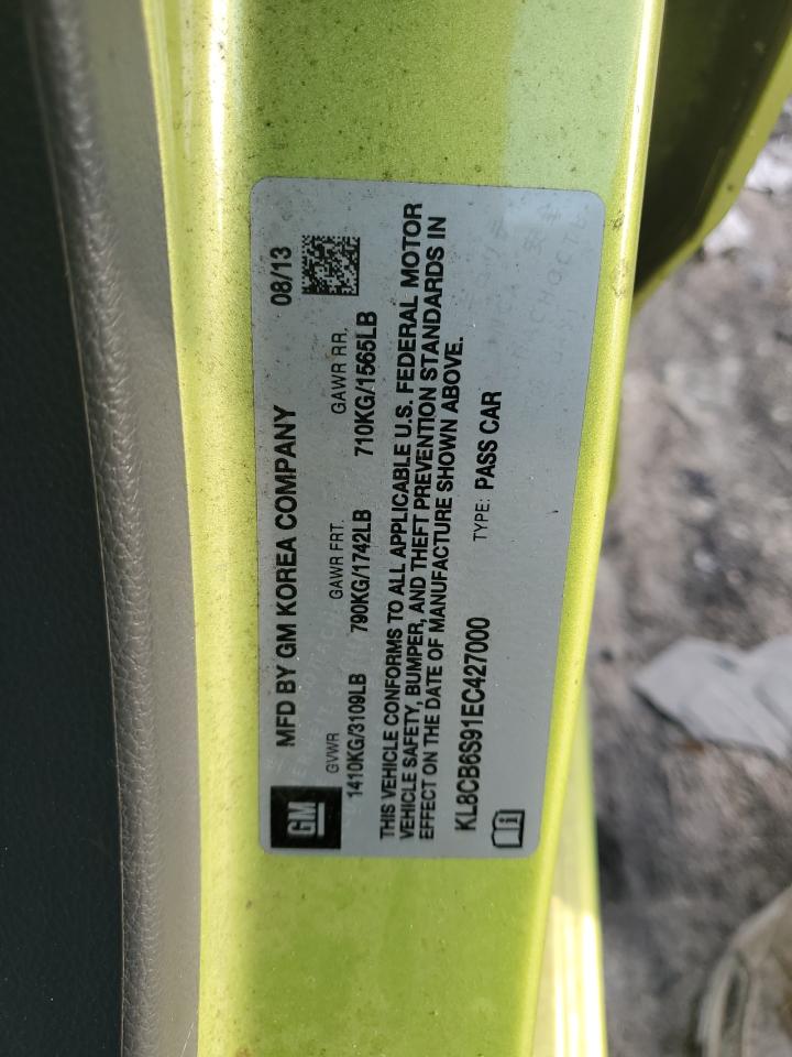 2014 Chevrolet Spark Ls VIN: KL8CB6S91EC427000 Lot: 69906055