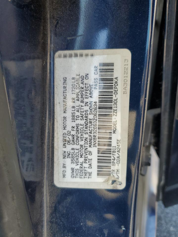 2003 Toyota Corolla Ce VIN: 1NXBR32E63Z062634 Lot: 67815265