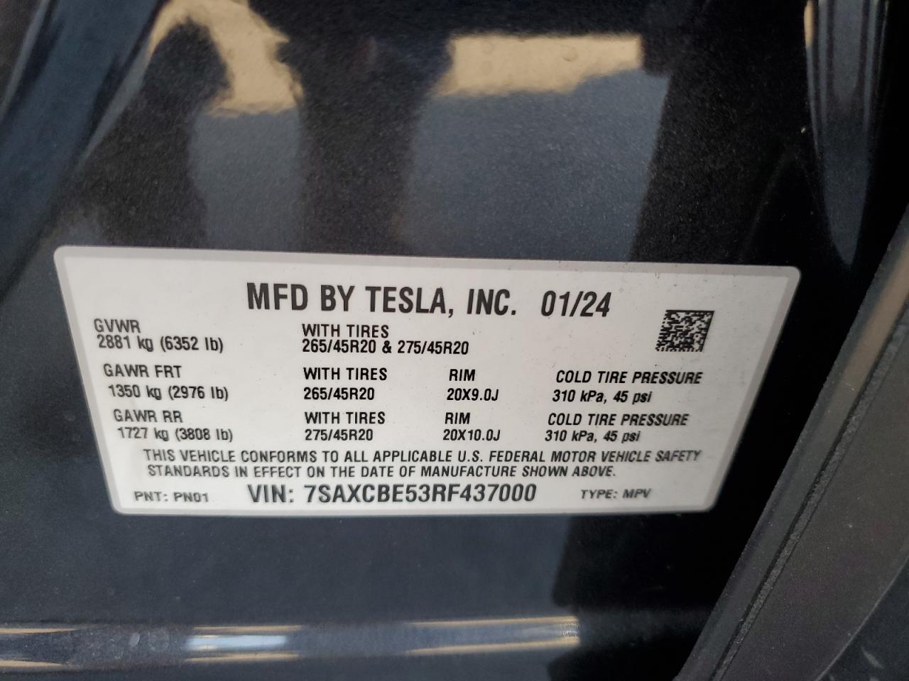 7SAXCBE53RF437000 2024 Tesla Model X