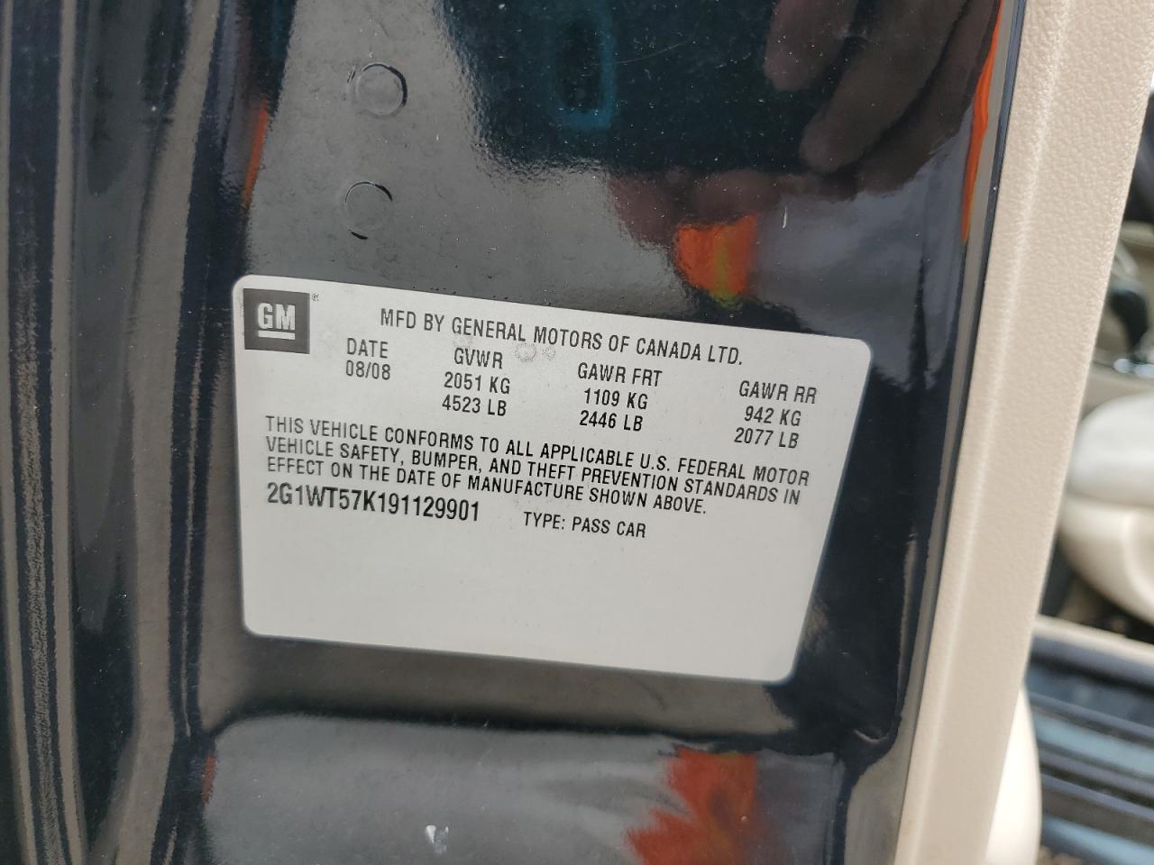 2009 Chevrolet Impala 1Lt VIN: 2G1WT57K191129901 Lot: 70570725