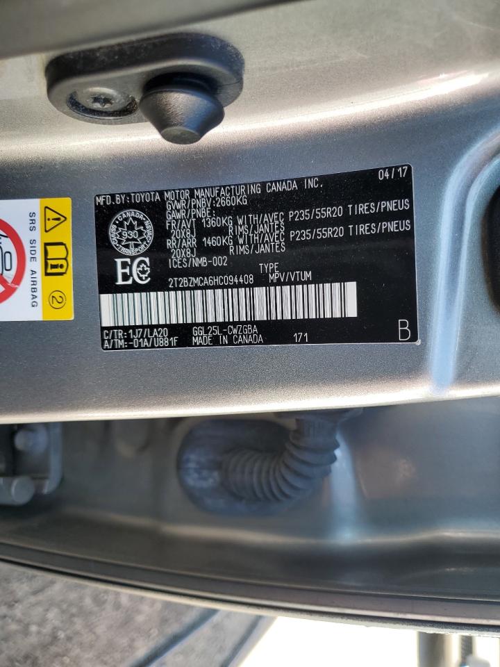 2017 Lexus Rx 350 Base VIN: 2T2BZMCA6HC094408 Lot: 69910135