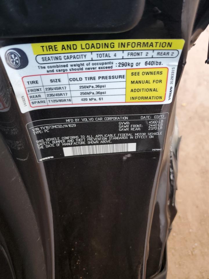 2013 Volvo C70 T5 VIN: YV1672MC5DJ141629 Lot: 68363215