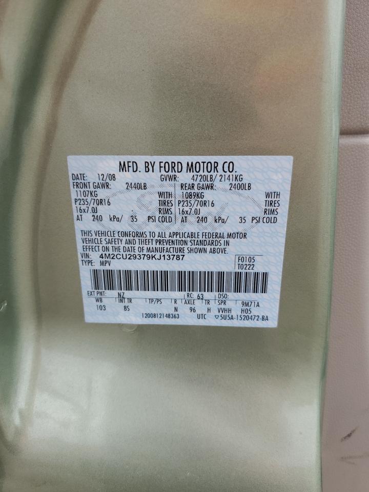 2009 Mercury Mariner Hybrid VIN: 4M2CU29379KJ13787 Lot: 70720545