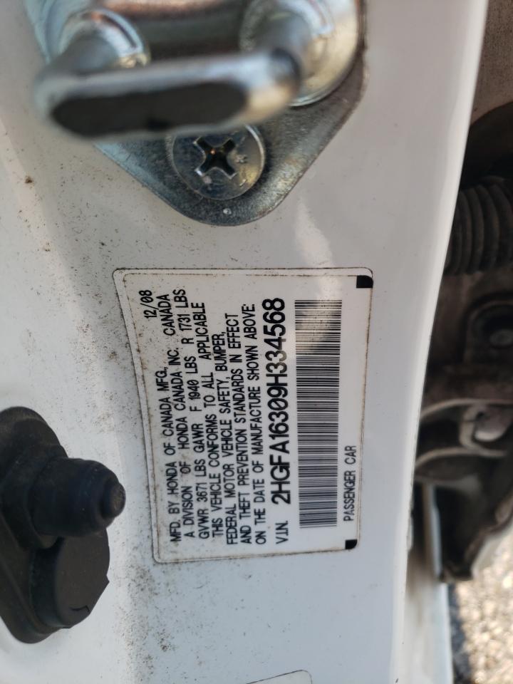 2009 Honda Civic Vp VIN: 2HGFA16309H334568 Lot: 67925295