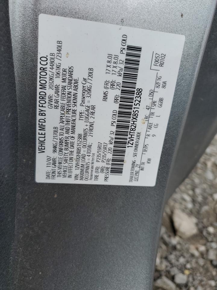 2008 Ford Mustang Gt VIN: 1ZVHT82HX85152388 Lot: 70168905
