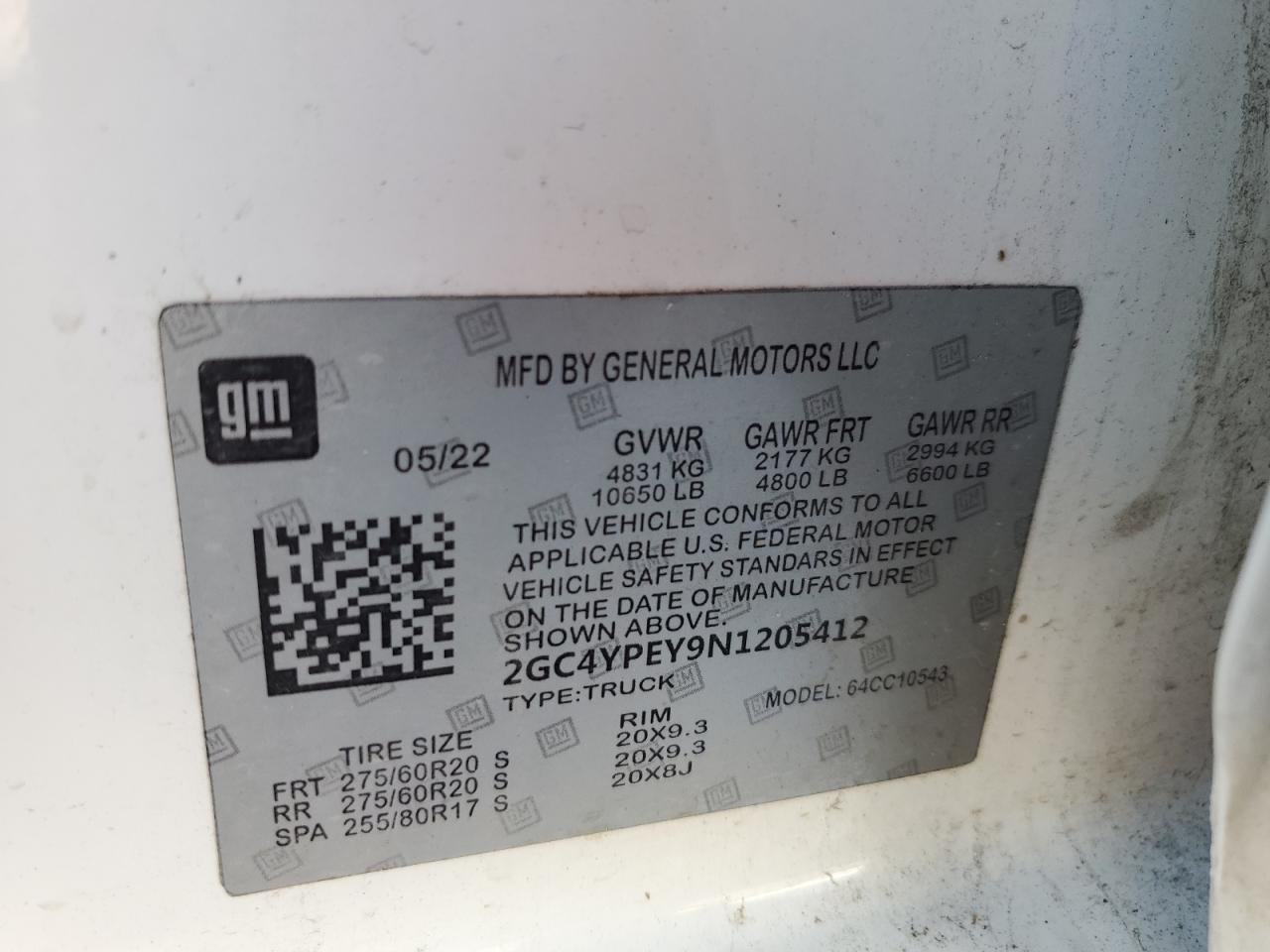 2022 Chevrolet Silverado K3500 High Country VIN: 2GC4YVE71N1100049 Lot: 68463635