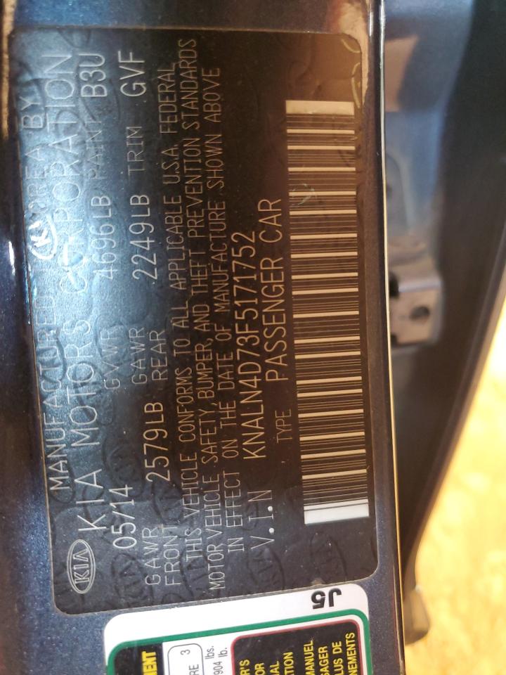 2015 Kia Cadenza Premium VIN: KNALN4D73F5171752 Lot: 69734225