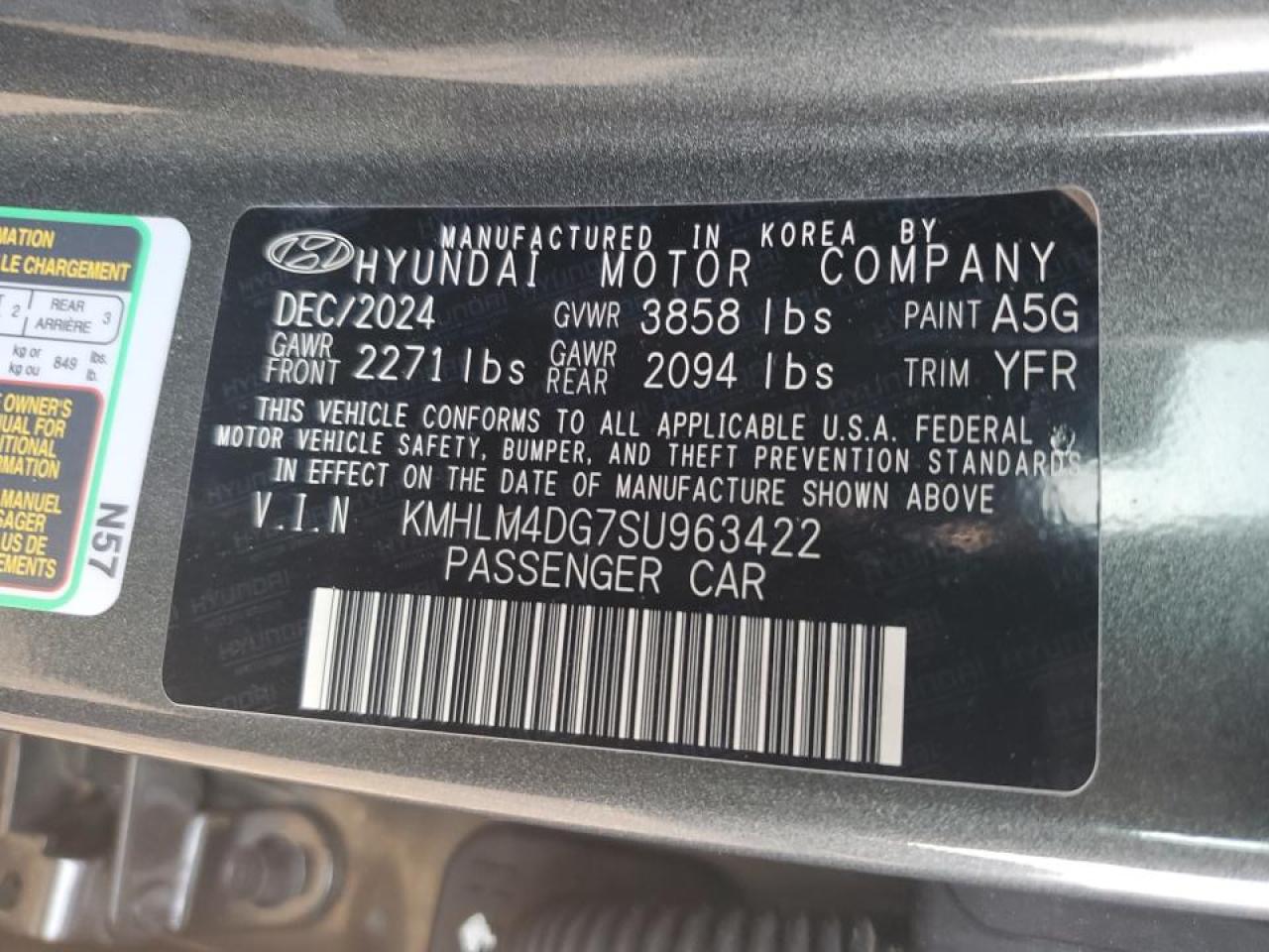 2025 Hyundai Elantra Sel Sport VIN: KMHLM4DG7SU963422 Lot: 67017935