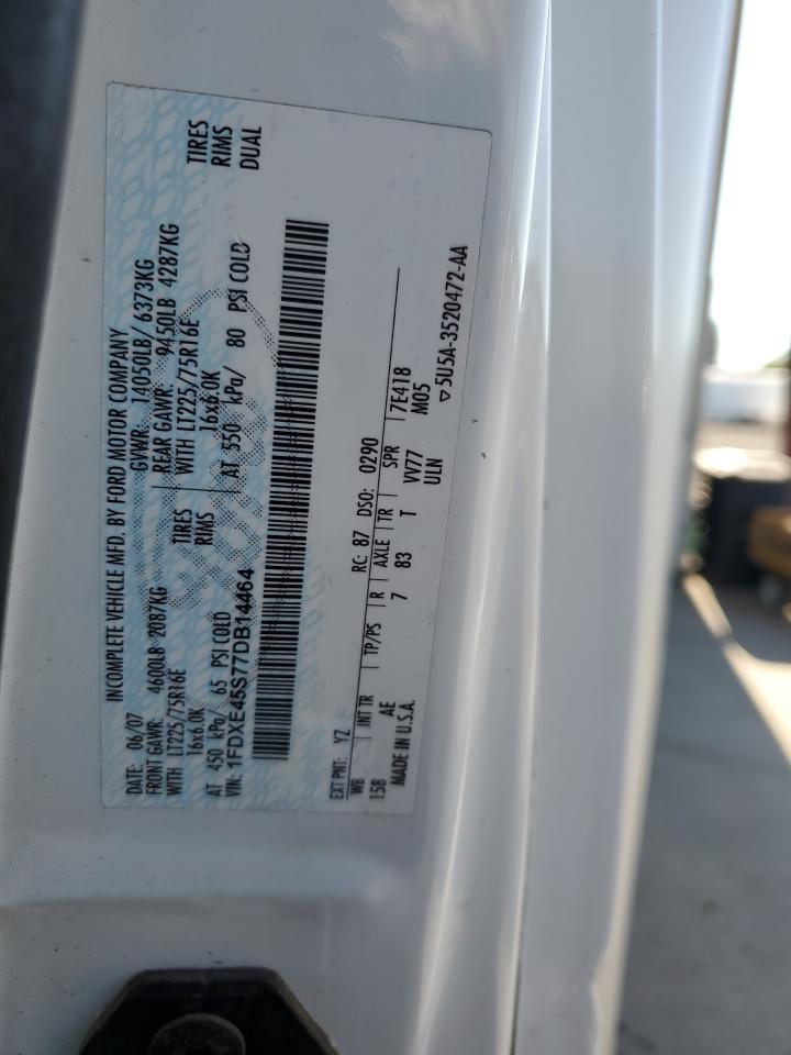 2007 Ford Econoline E450 Super Duty Cutaway Van VIN: 1FDXE45S77DB14464 Lot: 68174365