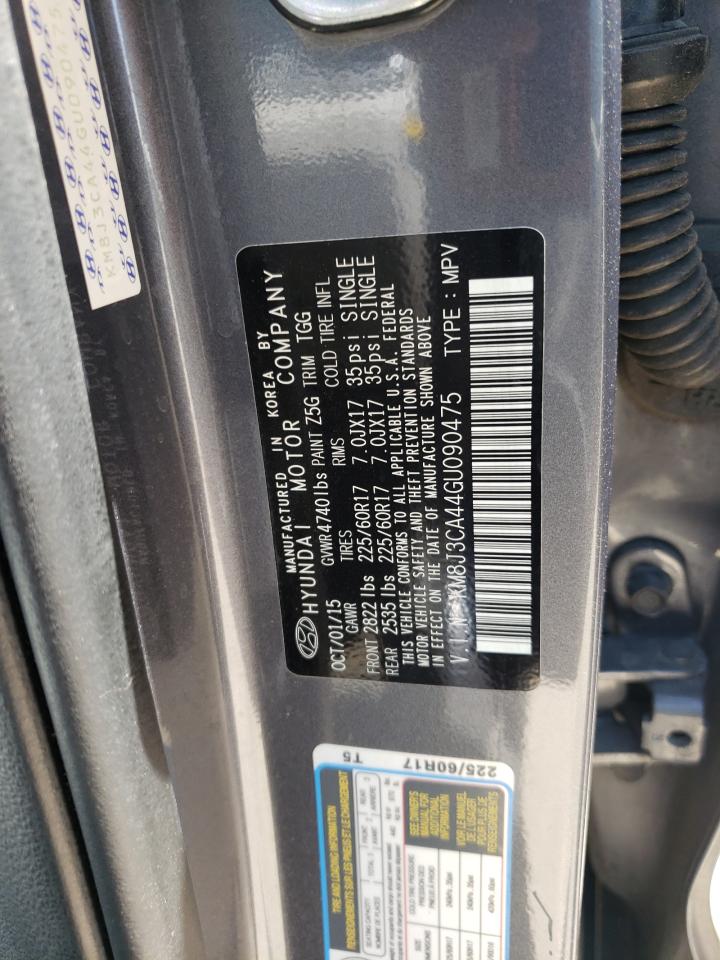 2016 Hyundai Tucson Limited VIN: KM8J3CA44GU090475 Lot: 68917275