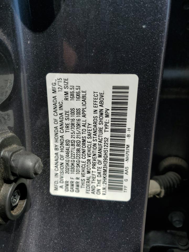 2HKRM3H39GH512252 2016 Honda Cr-V Lx