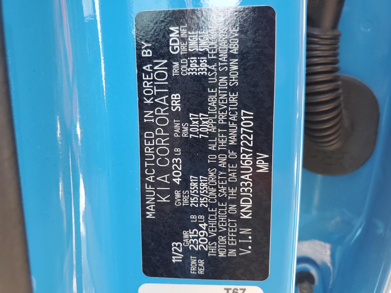 2024 Kia Soul Ex VIN: KNDJ33AU6R7227017 Lot: 68030275