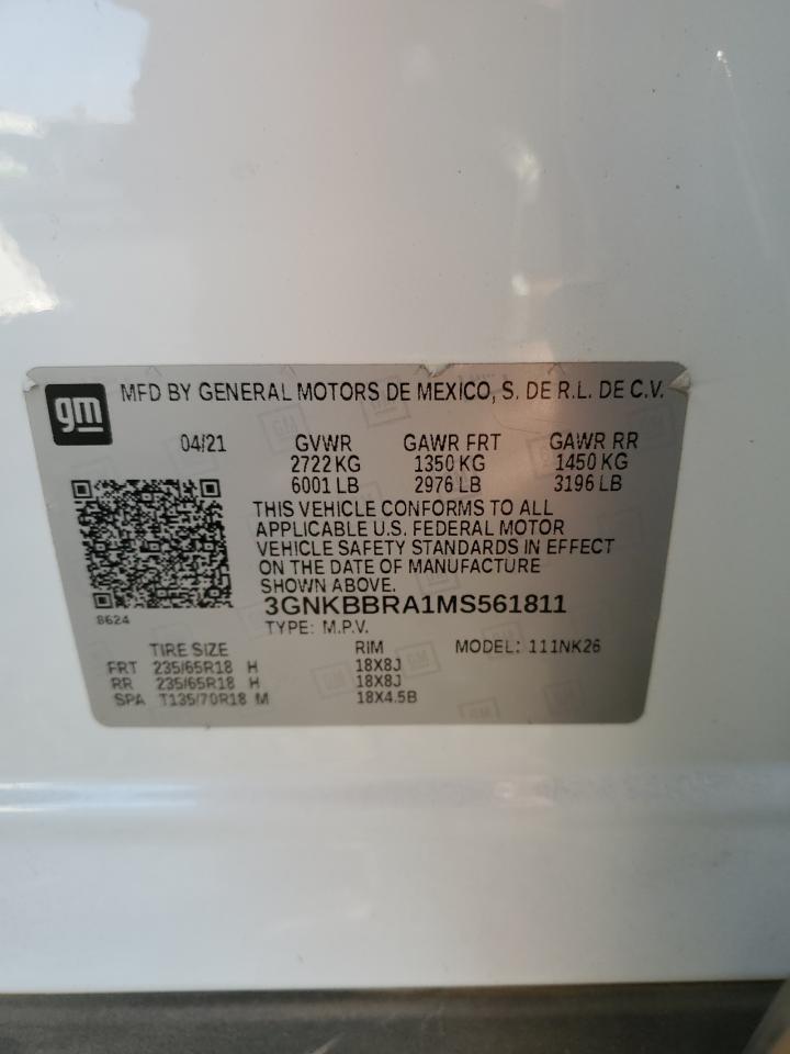 2021 Chevrolet Blazer 1Lt VIN: 3GNKBBRA1MS561811 Lot: 70370475