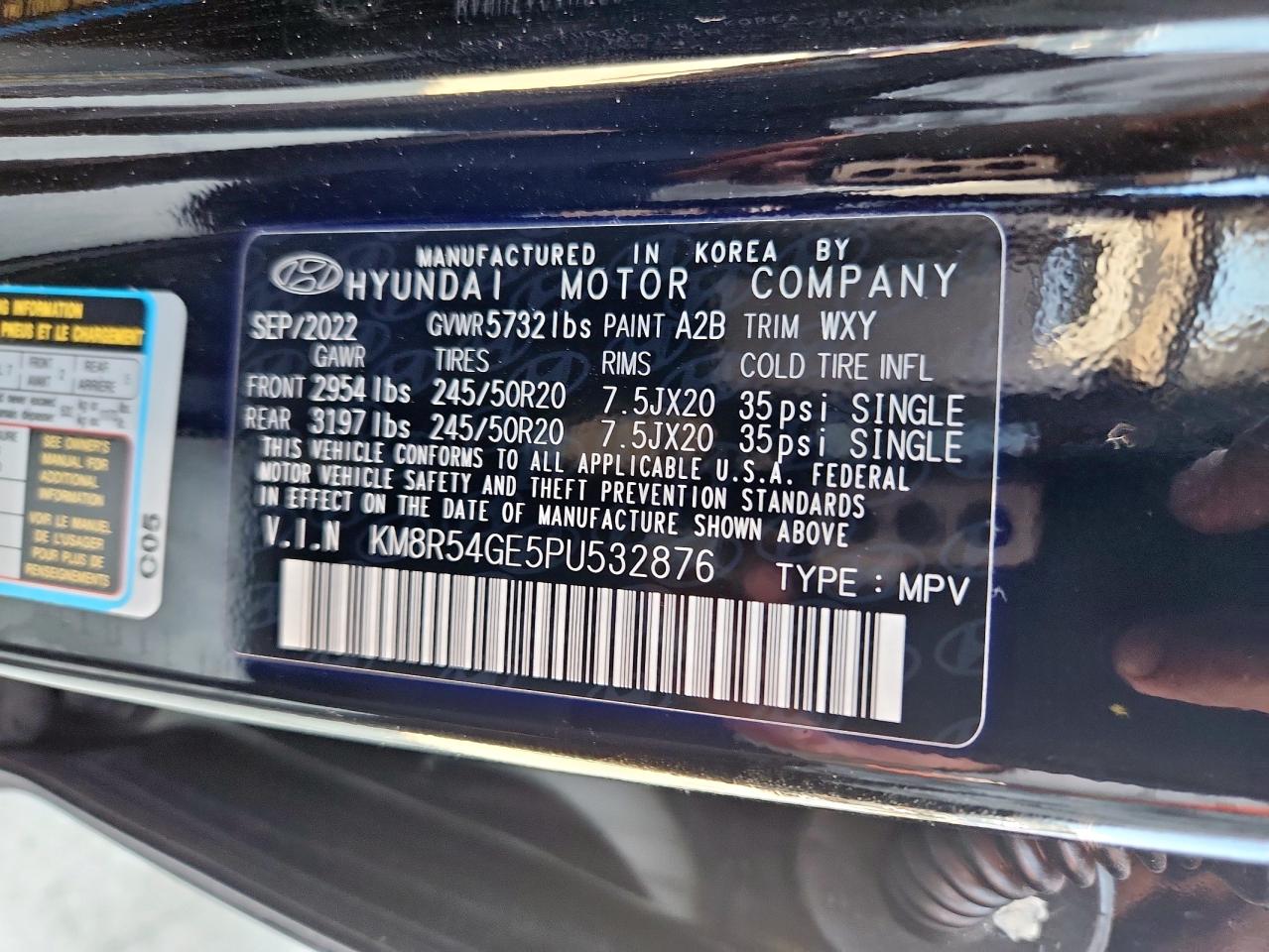2023 Hyundai Palisade Limited VIN: KM8R54GE5PU532876 Lot: 70212205