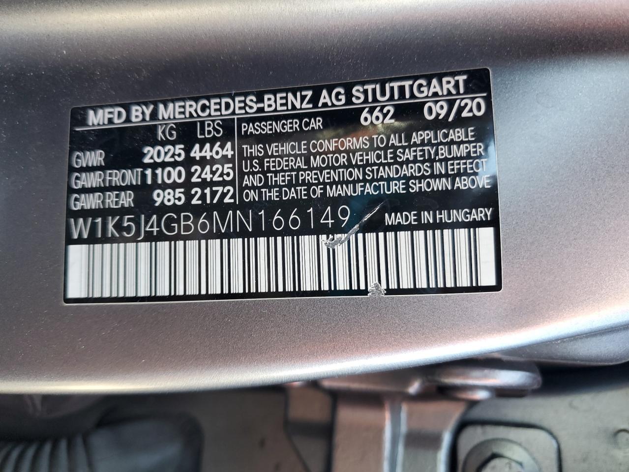 2021 Mercedes-Benz Cla 250 VIN: W1K5J4GB6MN166149 Lot: 67866085