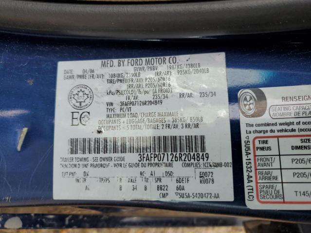 2006 FORD FUSION SE  