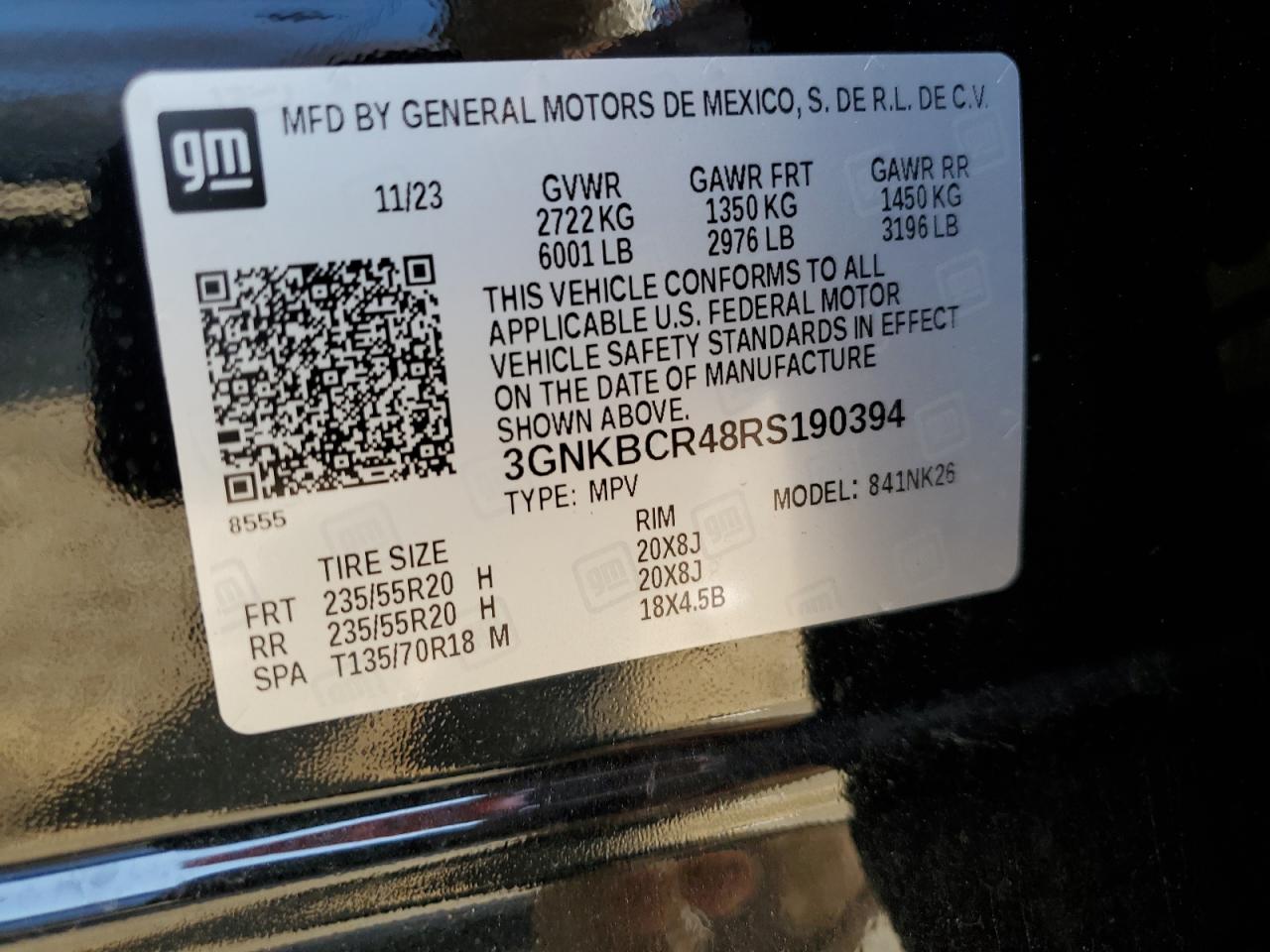 2024 Chevrolet Blazer 2Lt VIN: 3GNKBCR48RS190394 Lot: 69108065