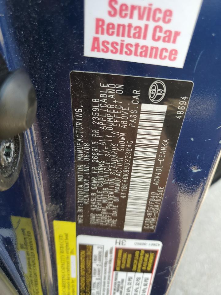 2009 Toyota Camry Base VIN: 4T1BE46K89U323840 Lot: 70851585