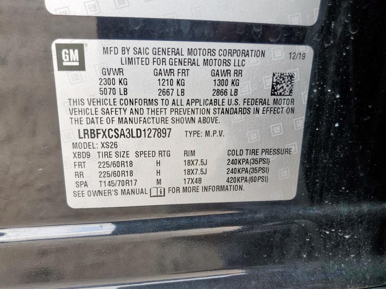 2020 Buick Envision Essence VIN: LRBFXCSA3LD127897 Lot: 69089875