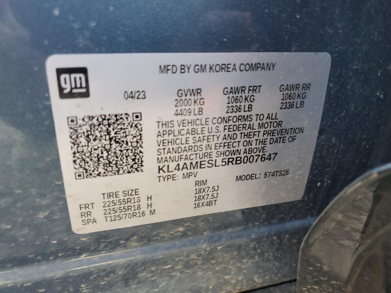 2024 Buick Encore Gx Sport Touring VIN: KL4AMESL5RB007647 Lot: 70534575