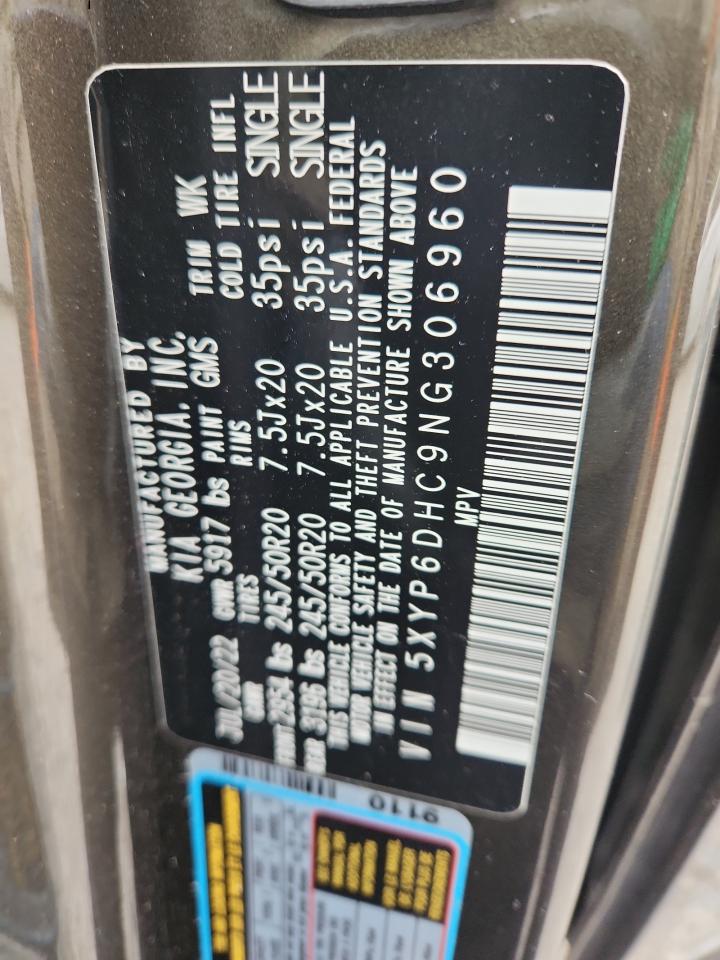 2022 Kia Telluride S VIN: 5XYP6DHC9NG306960 Lot: 70023135