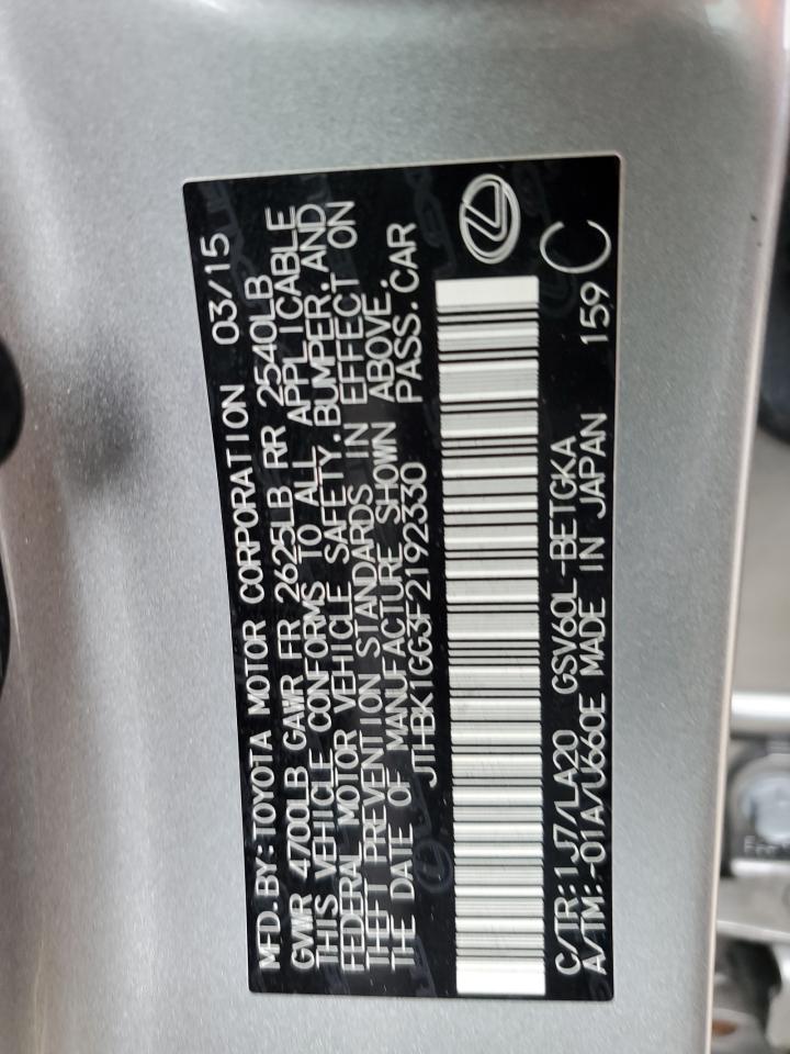 2015 Lexus Es 350 VIN: JTHBK1GG3F2192330 Lot: 67424375
