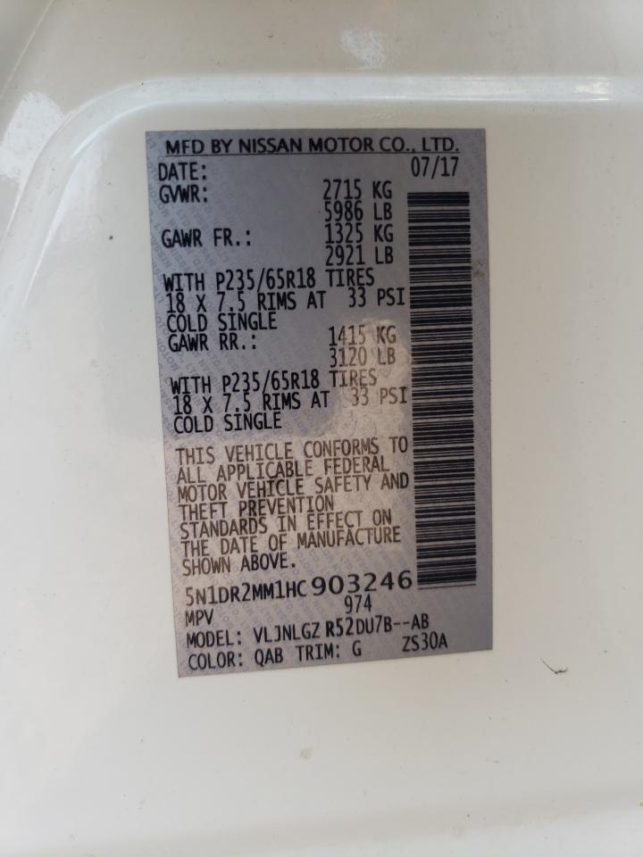 2017 Nissan Pathfinder S VIN: 5N1DR2MM1HC903246 Lot: 68278375