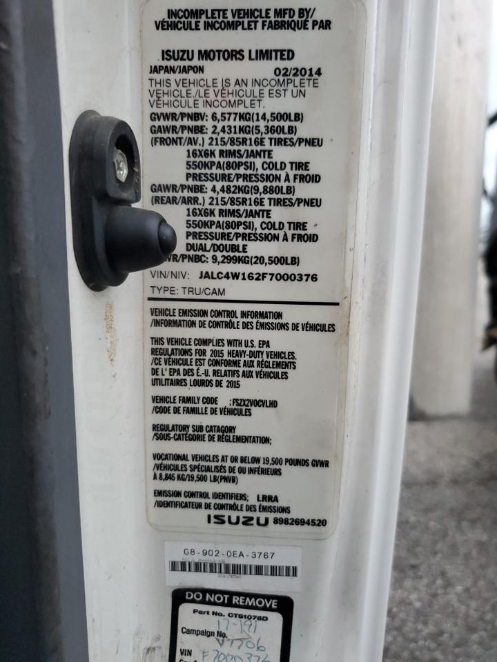 2015 Isuzu Npr Hd Box Truck VIN: JALC4W162F7000376 Lot: 68823975
