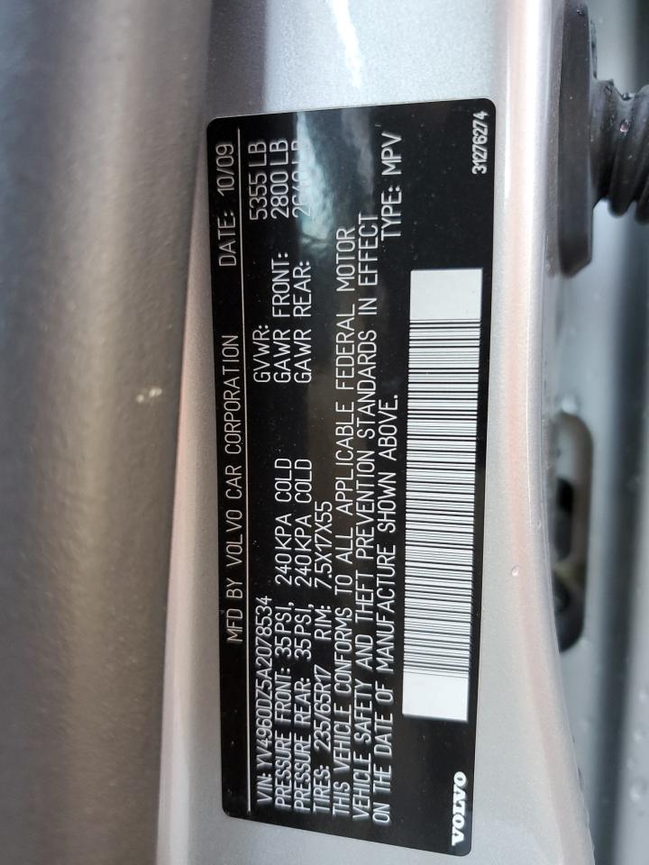 2010 Volvo Xc60 3.2 VIN: YV4960DZ5A2078534 Lot: 70102925