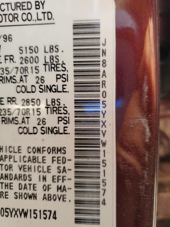 1997 Nissan Pathfinder Le VIN: JN8AR05YXVW151574 Lot: 70161395