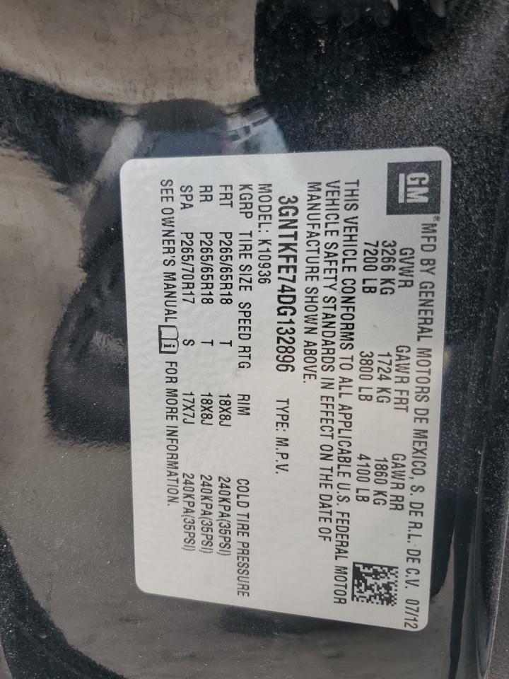 2013 Chevrolet Avalanche Lt VIN: 3GNTKFE74DG132896 Lot: 68945275