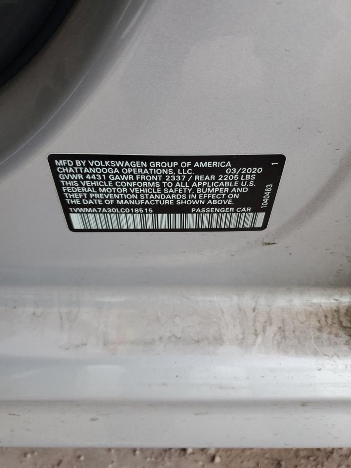 2020 Volkswagen Passat R-Line VIN: 1VWMA7A30LC018515 Lot: 68529315