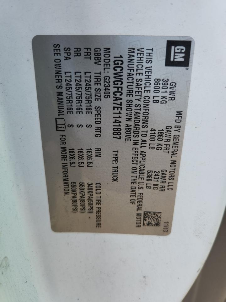 1GCWGFCA7E1141887 2014 Chevrolet Express G2500