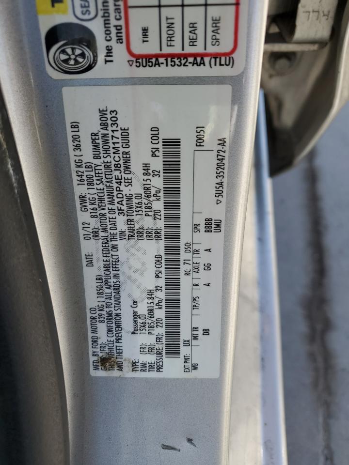 3FADP4EJ8CM171303 2012 Ford Fiesta Se