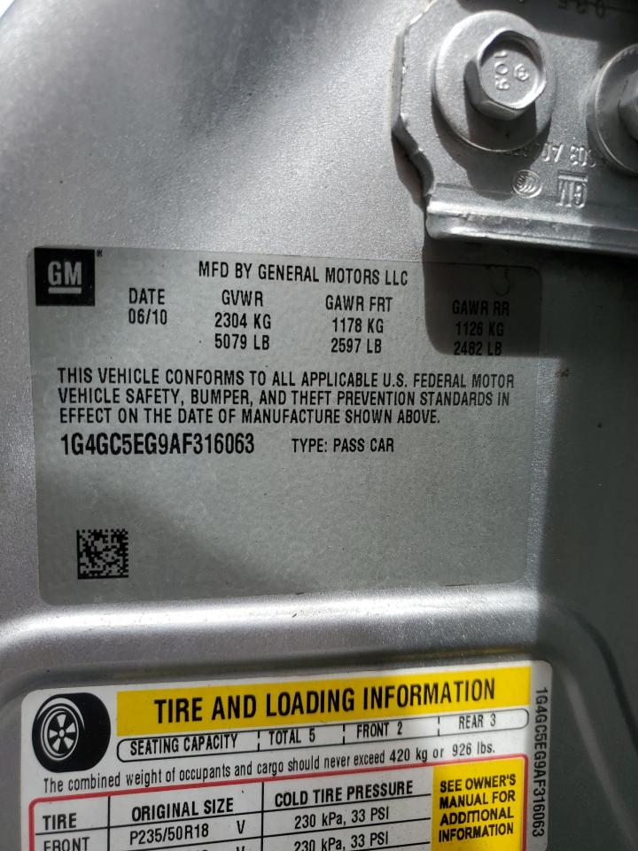 2010 Buick Lacrosse Cxl VIN: 1G4GC5EG9AF316063 Lot: 69752105